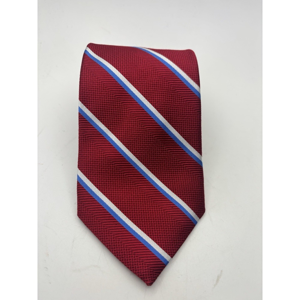 BROOKS BROTHERS Silk‎ Tie Necktie Red Striped REPP 3.25"W 58"L